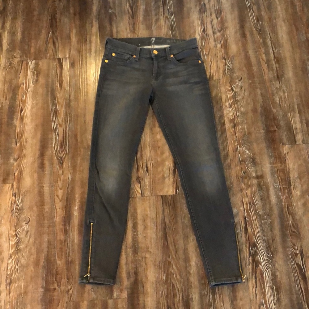 7 For All Mankind Gray Skinny Jeans